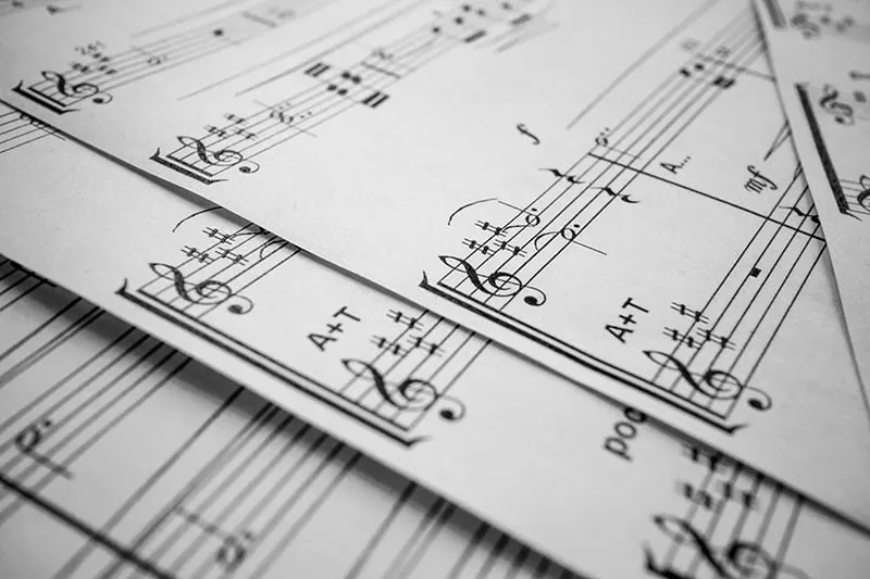 Pile of music sheets.