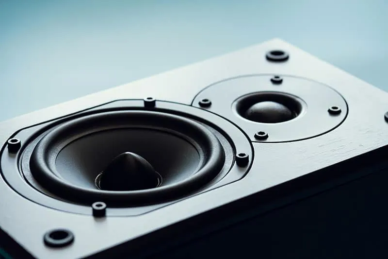 Close up photo of a studio monitor.