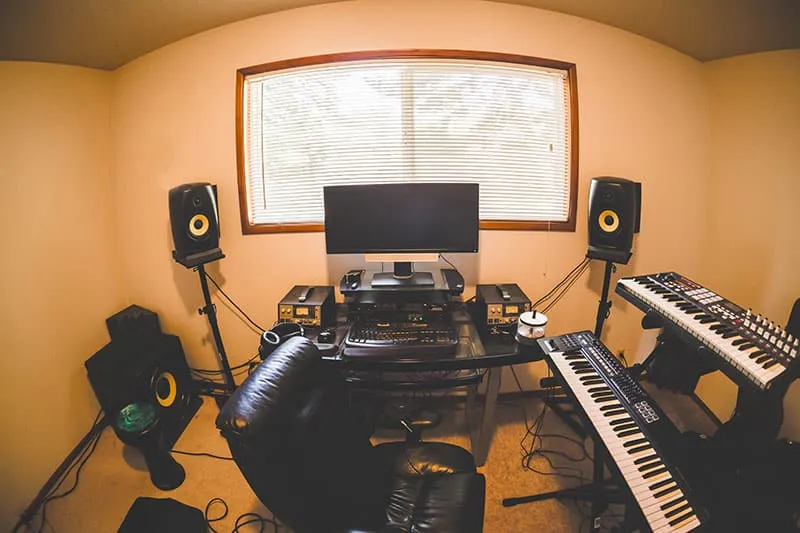 Small modern music studio.