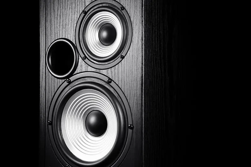 Speaker against a black background.
