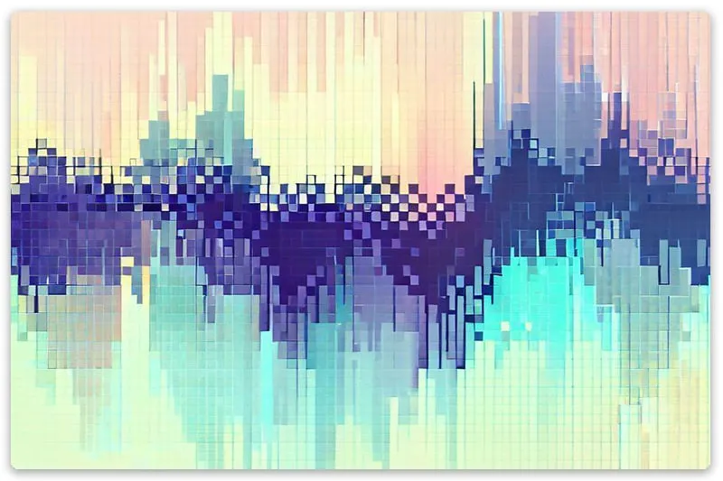 Image of a pixelated waveform.