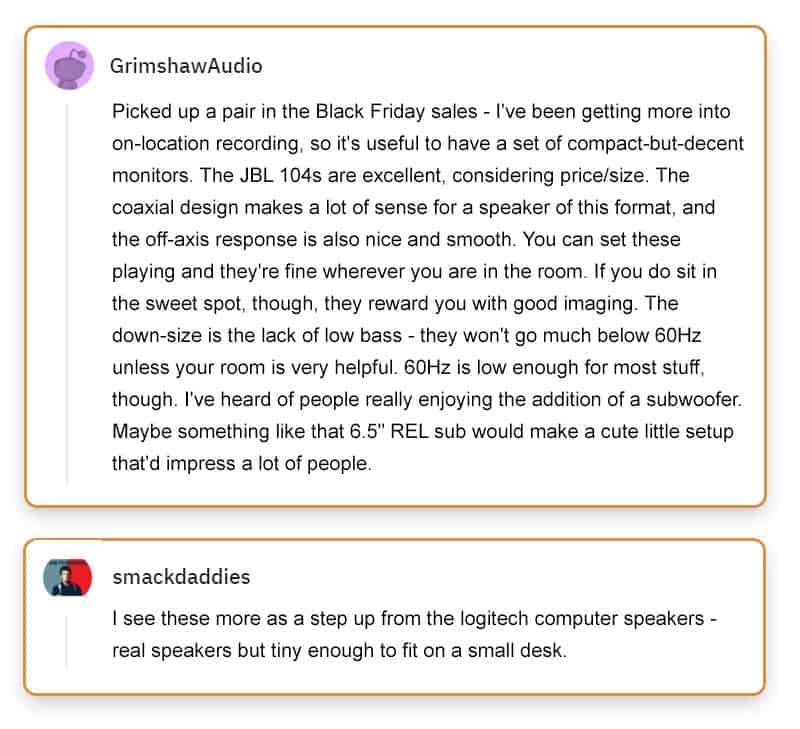 JBL One Series 104 Reviews