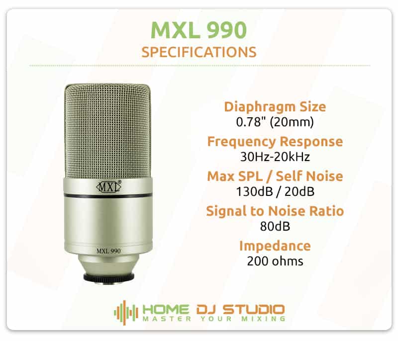 MXL 990 Specifications.