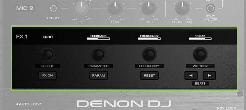 Denon Prime 4 Plus FX controls.