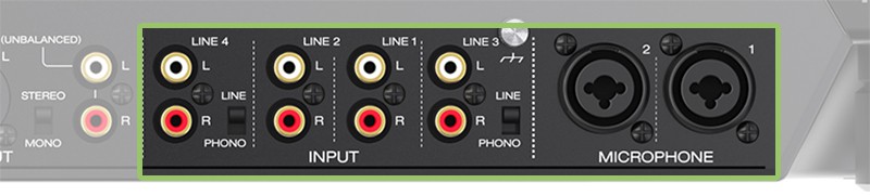 Denon Prime 4 Plus Inputs.