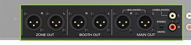 Denon Prime 4 Plus Outputs.