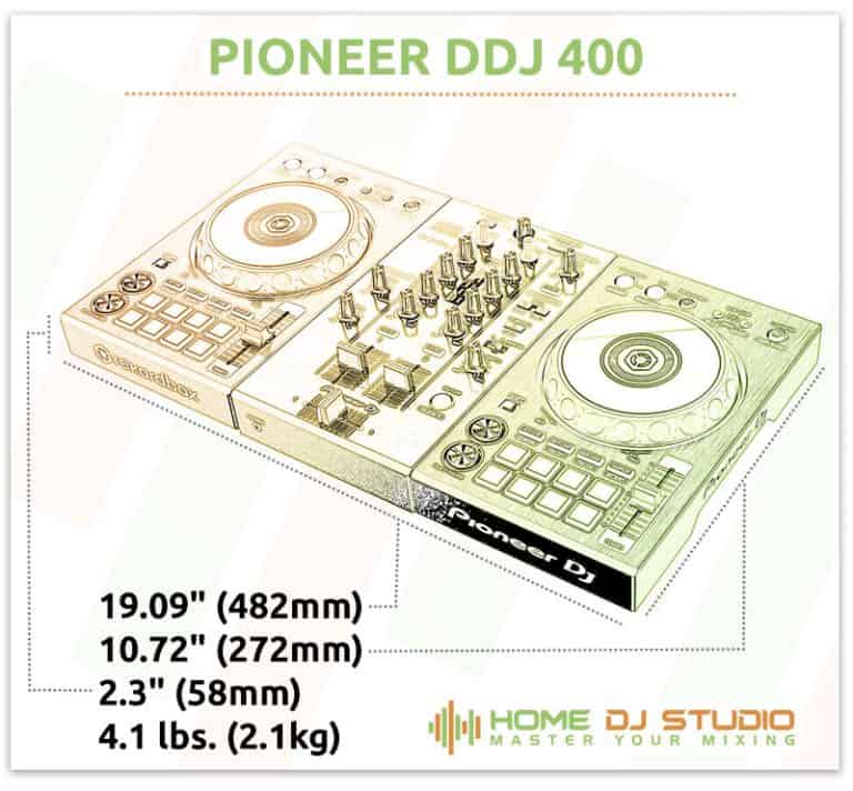 Despite a large number of features the DDJ 400 still maintains a small footprint.